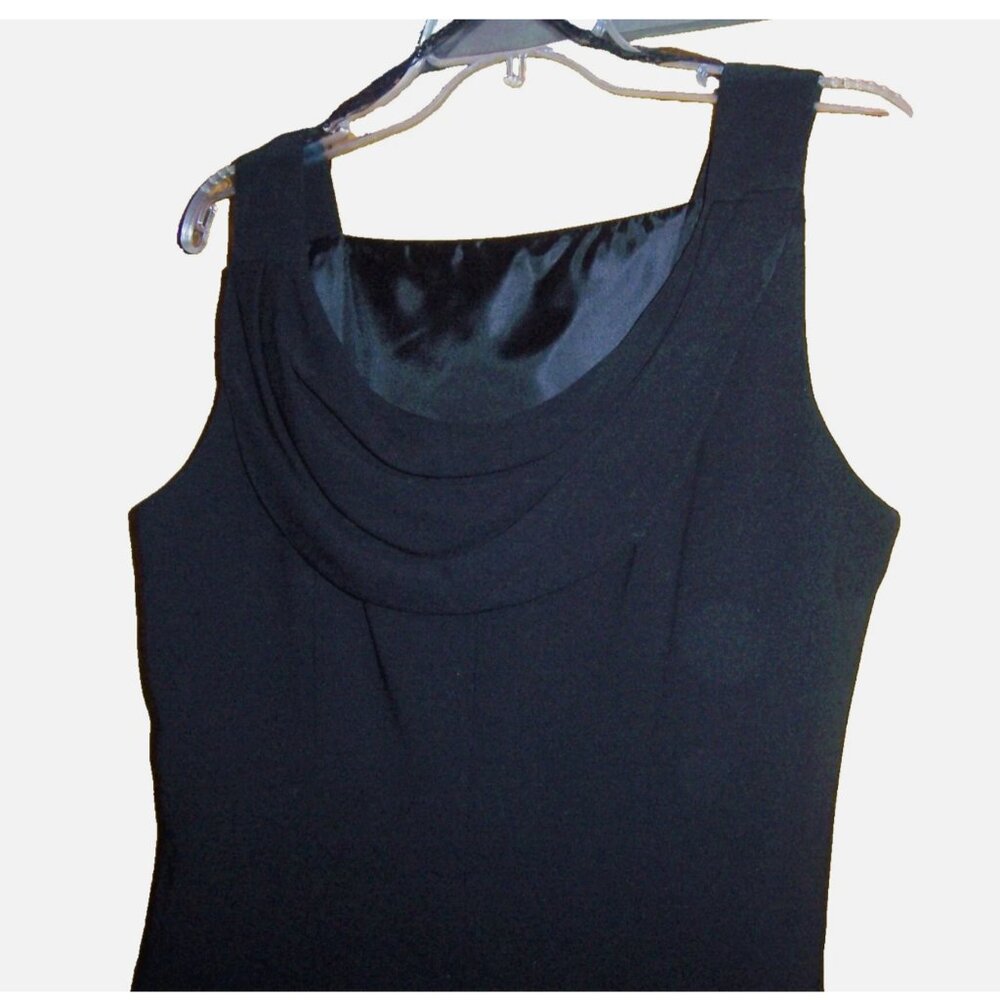 Virgo Petite Cowl Scoop Back Black Sheath Dress Size 10 Petite 10P - Picture 3 of 3